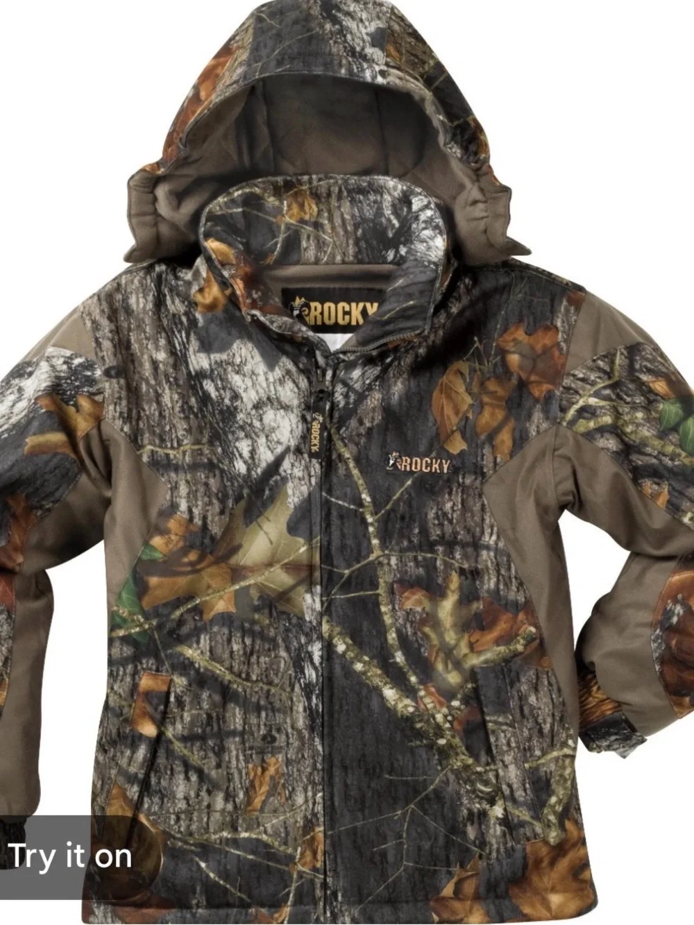 Rocky Camo Hooded Jacket - Brown, Green, Black